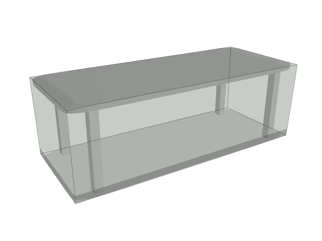 Table de jardin rectangle en Membrane PVC 670gr/m² - Etanche Gris clair RAL 7038