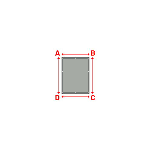 Bâche plate rectangle sur mesure en Membrane PVC 670gr/m² - Etanche Gris clair RAL 7038 - 0.92x1.20m