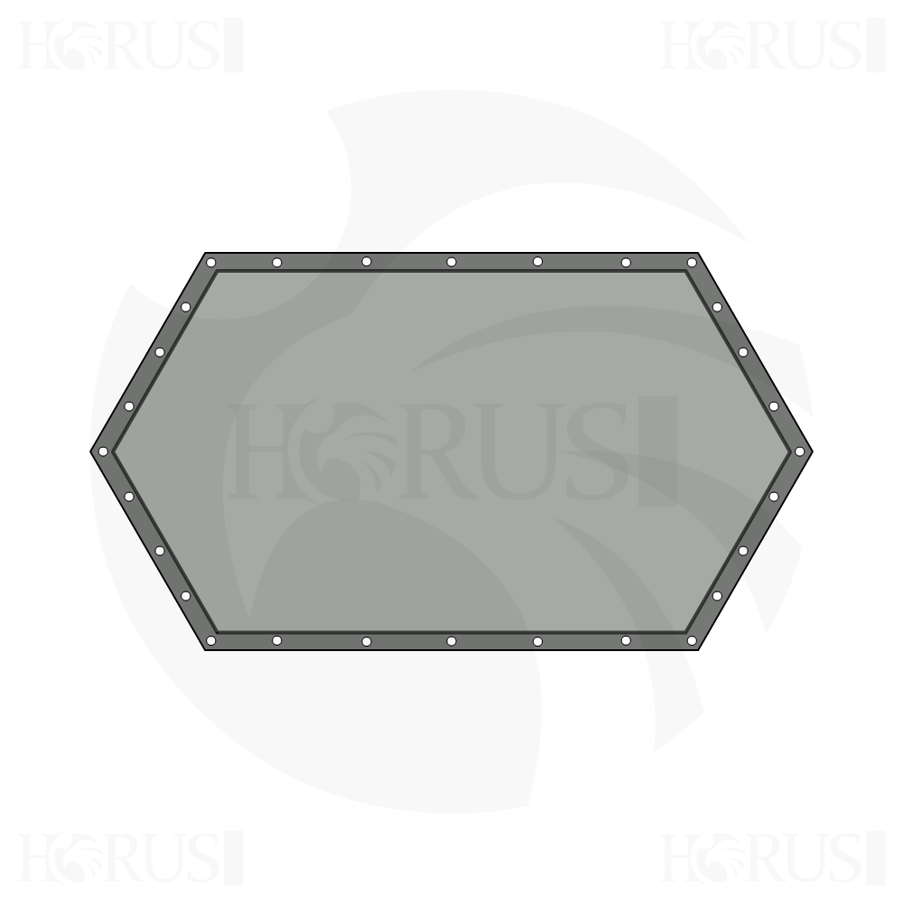 Bâche plate hexagonale en Membrane PVC 670gr/m² - Etanche Gris clair RAL 7038 d'une dimension de 2x1x1m