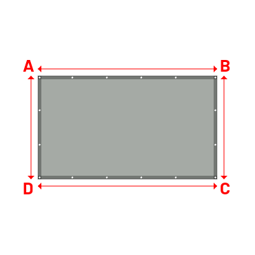 Bâche plate rectangle sur mesure en Membrane PVC 670gr/m² - Etanche Gris clair RAL 7038 - 2.60x1.50m
