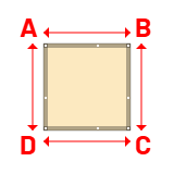 Bâche Rectangle en Membrane PVC 670gr/m² - Etanche Beige ral 1015 - 1.00x1.00m