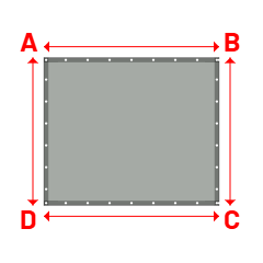 Bâche Rectangle en Membrane PVC 670gr/m² - Etanche Gris clair RAL 7038 - 1.90x1.60m