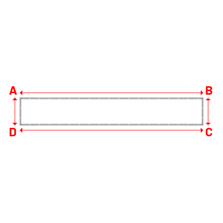 Bâche Rectangle en Membrane PVC 670gr/m² - Etanche Blanc RAL 9016 - 6.00x0.90m