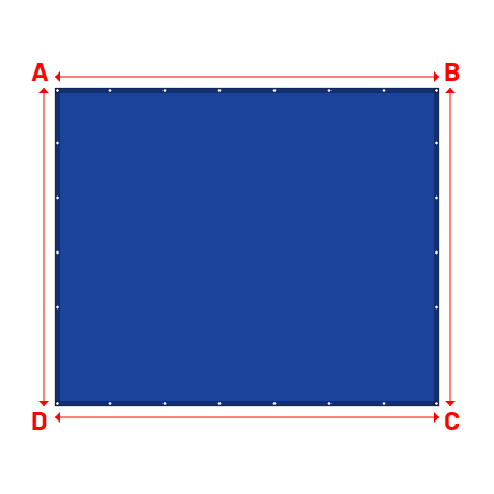Bâche Rectangle en Membrane PVC 670gr/m² - Etanche Bleu foncé RAL 5002 - 3.50x2.90m