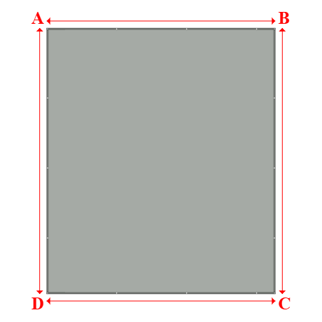 Bâche plate rectangle sur mesure en Membrane PVC 670gr/m² - Etanche Gris clair RAL 7038 - 6.00x6.98m
