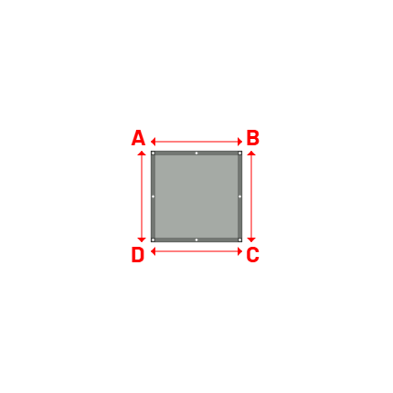 Bâche Rectangle en Membrane PVC 670gr/m² - Etanche Gris clair RAL 7038 - 1.00x1.00m