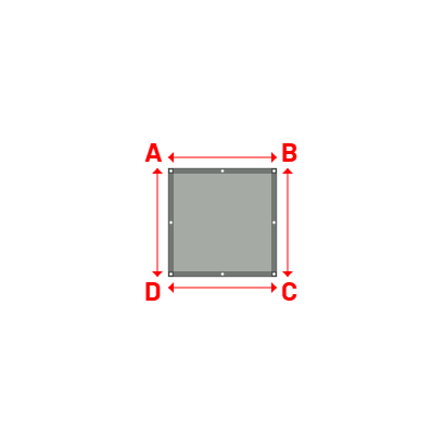 Bâche Rectangle en Membrane PVC 670gr/m² - Etanche Gris clair RAL 7038 - 1.00x1.00m