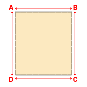 Bâche Rectangle en Membrane PVC 670gr/m² - Etanche Beige ral 1015 - 2.76x3.10m