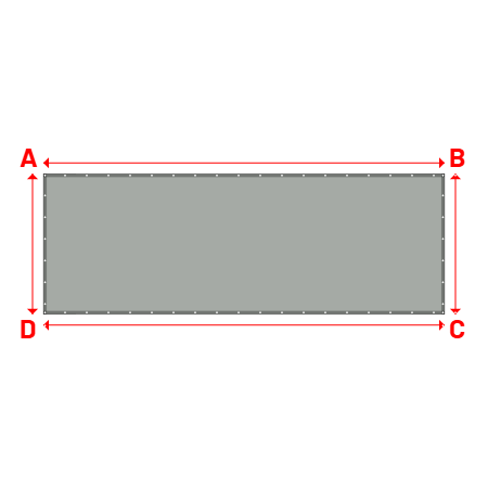 Bâche Rectangle en Membrane PVC 670gr/m² - Etanche Gris clair RAL 7038 - 6.00x2.10m