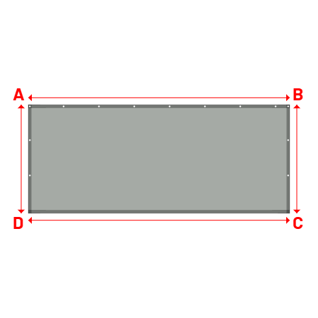 Bâche Rectangle en Membrane PVC 670gr/m² - Etanche Gris clair RAL 7038 - 4.10x1.70m