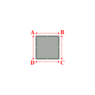 Bâche Rectangle en Membrane PVC 670gr/m² - Etanche Gris clair RAL 7038 - 1.00x1.00m