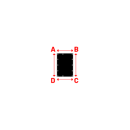 Bâche Rectangle en Membrane PVC 670gr/m² - Etanche Noir RAL 9005 - 0.55x0.80m