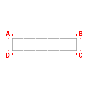 Bâche Rectangle en Membrane PVC 670gr/m² - Etanche Blanc RAL 9016 - 3.50x0.70m