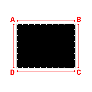 Bâche Rectangle en Membrane PVC 670gr/m² - Etanche Noir RAL 9005 - 1.98x1.50m