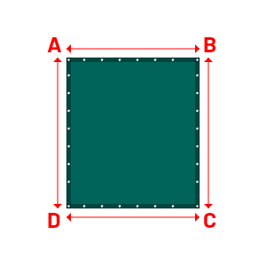 Bâche Rectangle en Membrane PVC 670gr/m² - Etanche Vert industrie RAL 6026 - 1.50x1.70m