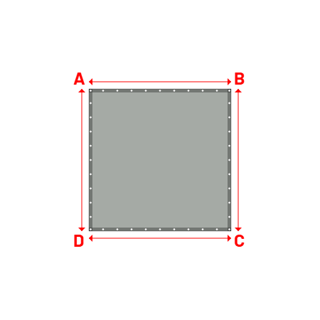 Bâche Rectangle en Membrane PVC 670gr/m² - Etanche Gris clair RAL 7038 - 2.00x2.00m