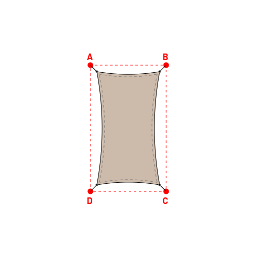 Voile d'ombrage rectangle en Soltis Lounge 96 Sandy beige 96-2135 - 2,49x4,49x2,49x4,49m