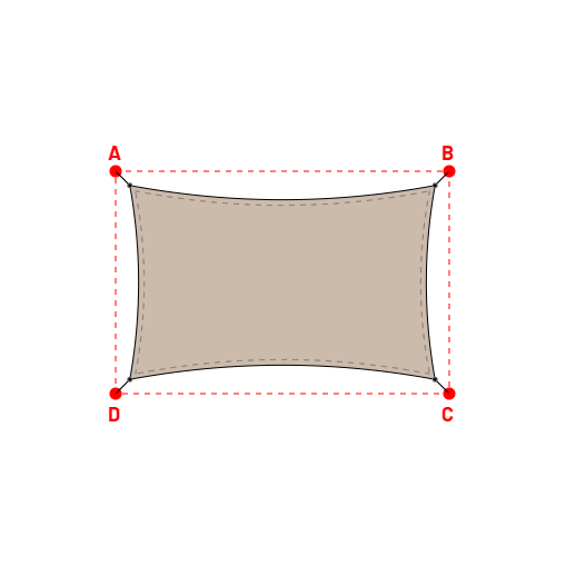 Voile d'ombrage rectangle en Soltis Lounge 96 Sandy beige 96-2135 - 5,49x3,49x5,49x3,49m