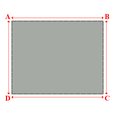 Bâche Rectangle en Membrane PVC 670gr/m² - Etanche Gris clair RAL 7038 - 5.00x4.00m