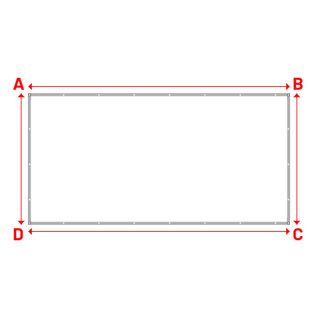 Bâche Rectangle en Membrane PVC 670gr/m² - Etanche Blanc RAL 9016 - 5.00x2.50m