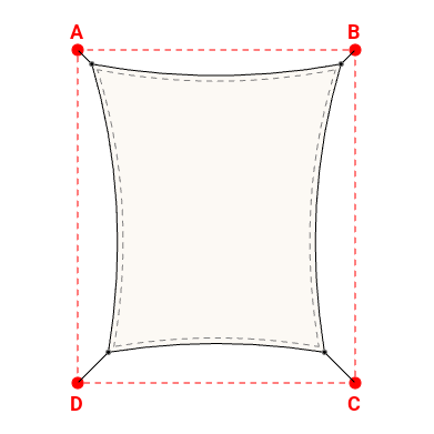 Voile d'ombrage rectangle en Soltis Perform 92 Blanc 92-2044 - 4,49x5,19x3,89x5,19m