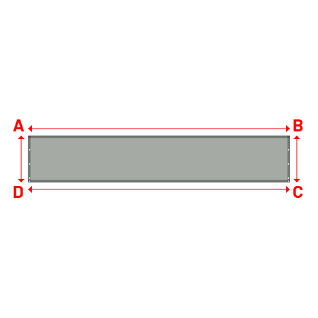 Bâche Rectangle en Bâche 670gr/m² - Fabrication Française - Etanche Gris clair RAL 7038 - 5.60x1.00m