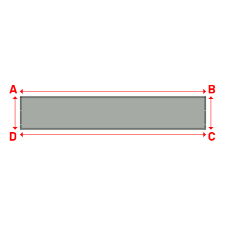 Bâche Rectangle en Bâche 670gr/m² - Fabrication Française - Etanche Gris clair RAL 7038 - 5.60x1.00m