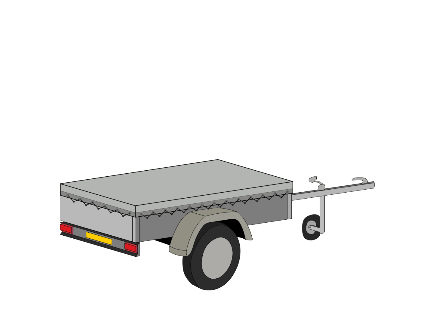 Bâche pour remorque ERDE en Bâche 900gr/m² - Fabrication Française - Etanche Gris agate RAL 7038