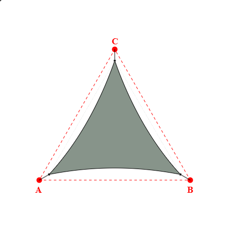 Voile d'ombrage triangle en Soltis Perform 92 Vert de gris 92-51179 - 3,48x3,48x3,48m