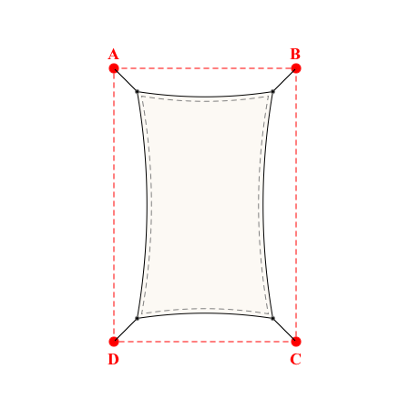 Voile d'ombrage rectangle en Soltis Perform 92 Blanc 92-2044 - 1,49x2,49x1,49x2,49m