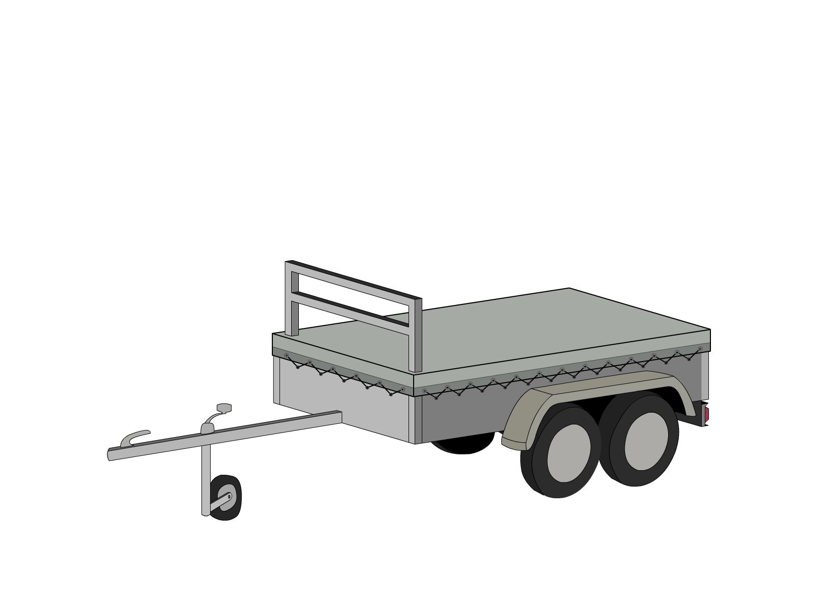 Bâche pour remorque bagagère Basse droite en Protect 670 : La référence en matière de protection étanche Gris clair RAL 7038