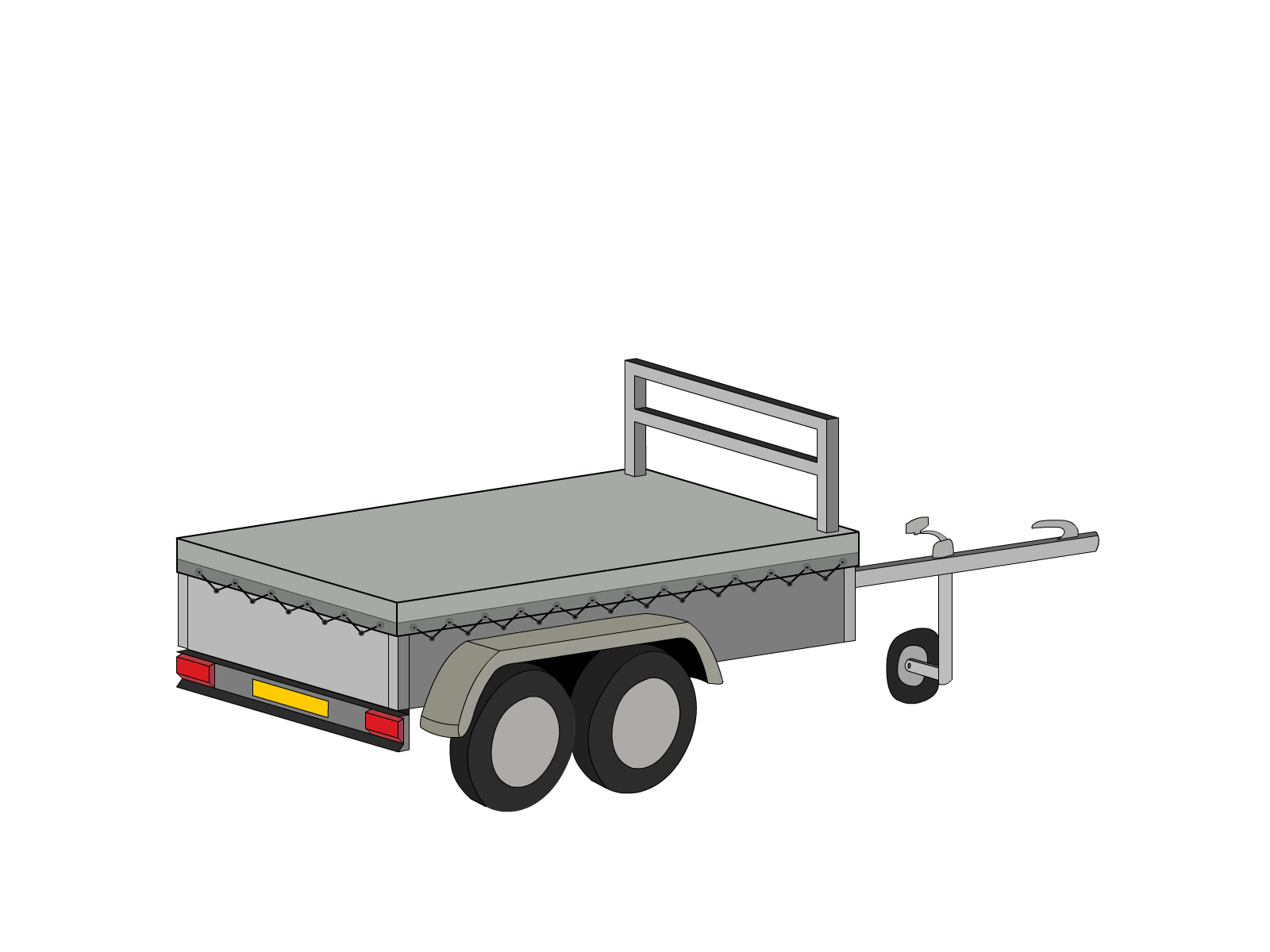 Bâche pour remorque bagagère Basse droite en Protect 670 : La référence en matière de protection étanche Gris clair RAL 7038