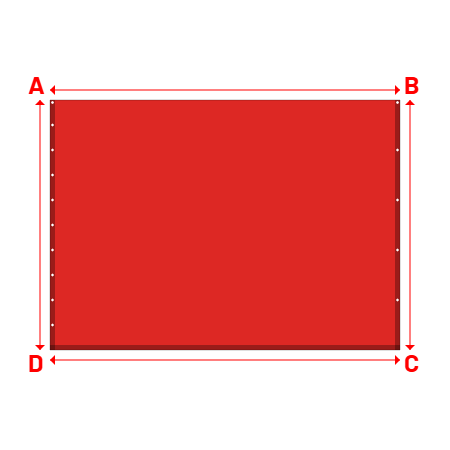 Bâche Rectangle en Protect 670 : La référence en matière de protection étanche Rouge RAL 3002 - 3.50x2.50m