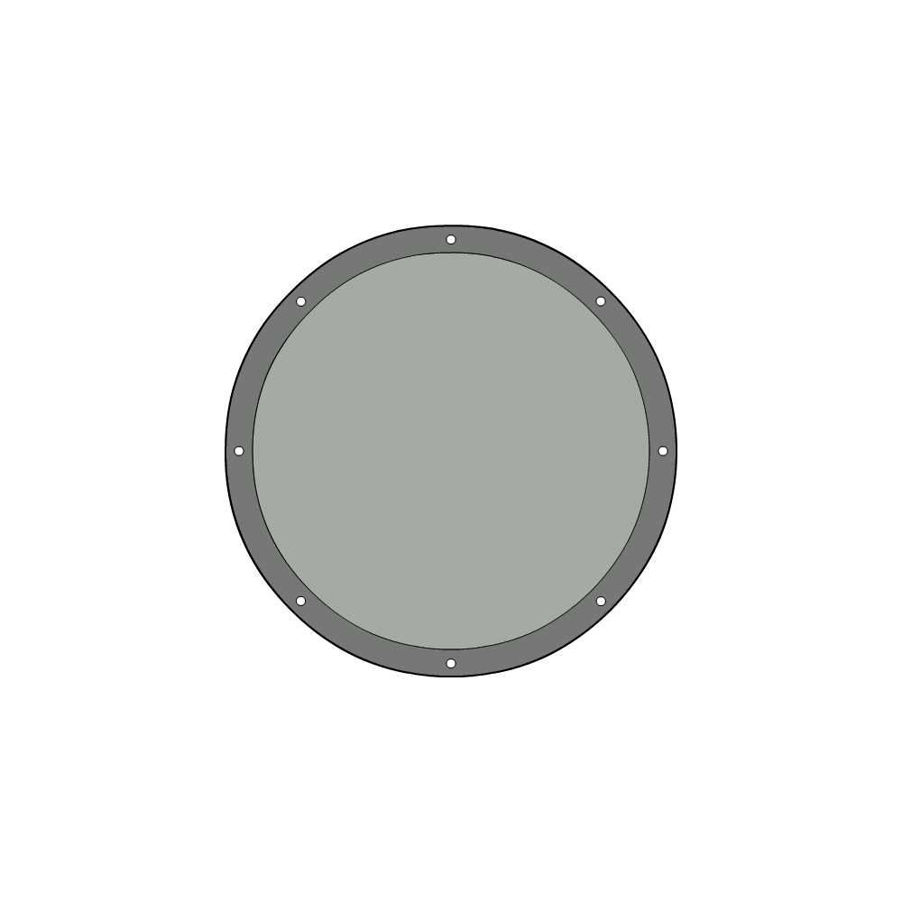 Bâche plate ronde en Protect 670 : La référence en matière de protection étanche Gris clair RAL 7038 d'une diamètre de 4.5m