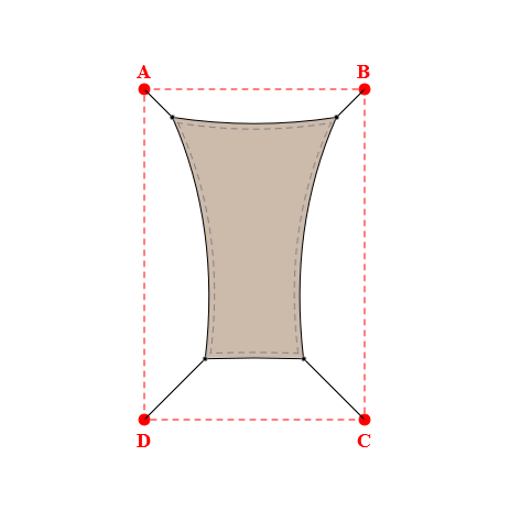 Voile d'ombrage rectangle en Soltis Lounge 96 Sandy beige 96-2135 - 1,49x2,19x0,89x2,19m