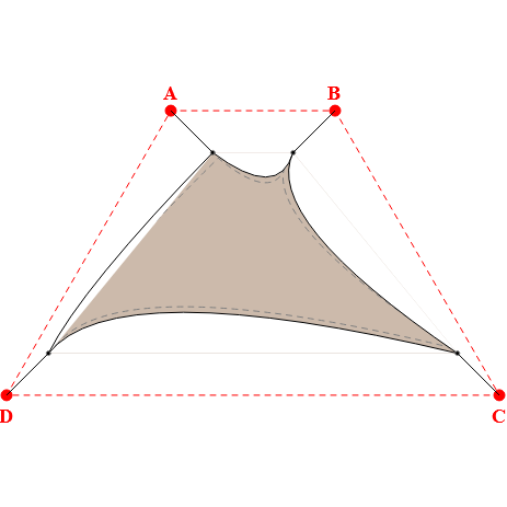 Voile d'ombrage trapèze en Soltis Lounge 96 Sandy beige 96-2135 - 0,49x1,49x2,49x1,49m