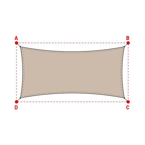 Voile d'ombrage rectangle en Soltis Lounge 96 Sandy beige 96-2135 - 6,99x3,45x6,99x3,45m