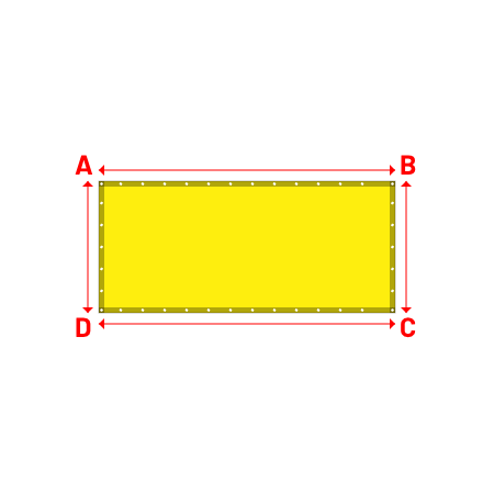 Bâche Rectangle en Protect 670 : La référence en matière de protection étanche Jaune citron RAL 1018 - 2.70x1.20m