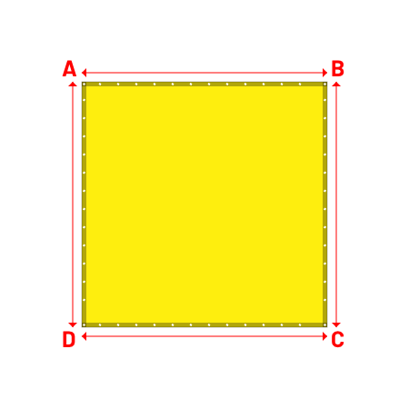 Bâche Rectangle en Protect 670 : La référence en matière de protection étanche Jaune citron RAL 1018 - 2.70x2.70m
