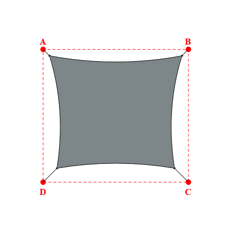 Voile d'ombrage rectangle en Soltis Lounge 96 Platine 96-50844 - 5,29x4,49x4,69x4,49m