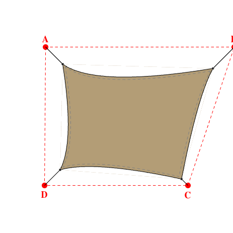 Voile d'ombrage trapèze en Soltis Perform 92 Poivre 92-2012 - 5,97x4,69x4,82x4,20m