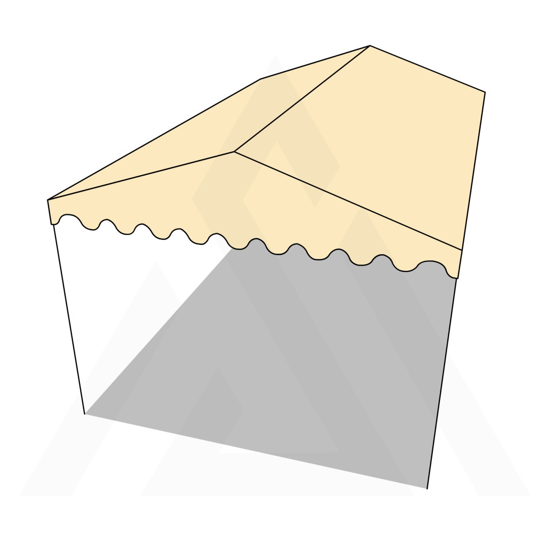 Bâche tonnelle rectangle 2 pentes en Protect 670 : La référence en matière de protection étanche Beige ral 1015 - 3.15x3.15m