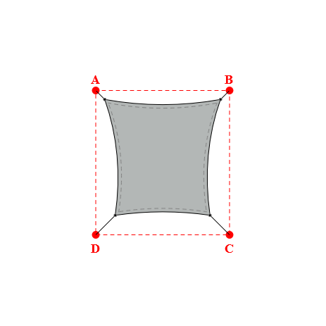 Voile d'ombrage rectangle en Soltis Lounge 96 Galet 96-2171 - 3,29x3,29x2,69x3,29m
