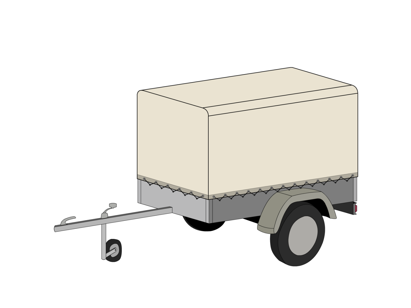 Bâche pour remorque ERDE en Protect 670 : La référence en matière de protection étanche Blanc perlé RAL 1013