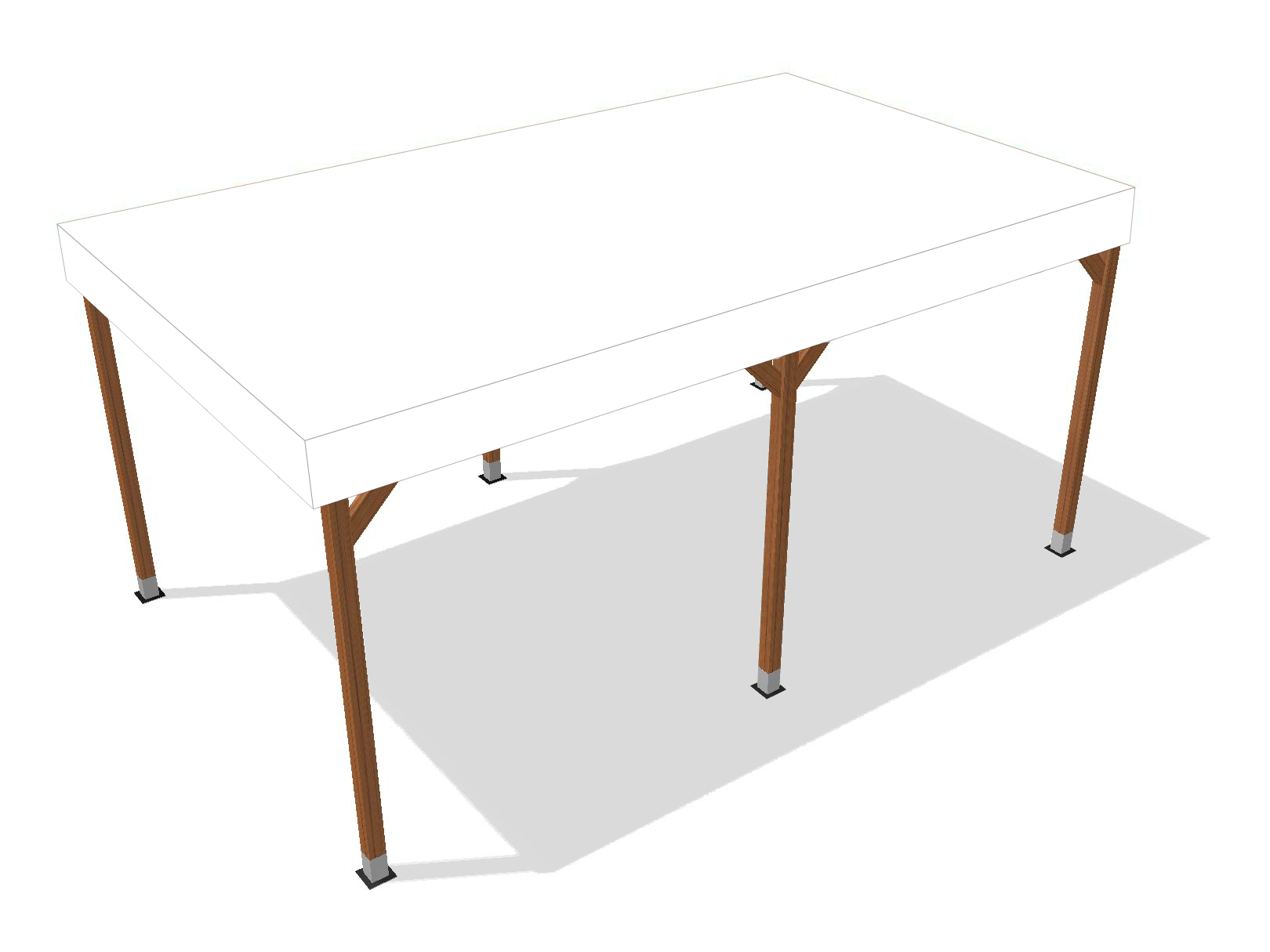 Bâche pour pergola bois sur pieds sans débord en Flexlight Lodge 6002 630gr/m² Blanc 20183