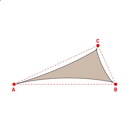 Voile d'ombrage triangle en Soltis 96 - Toile d'ombrage haute performance Sandy beige 96-2135 - 6,60x2,51x5,98m