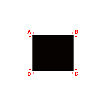 Bâche Rectangle en MaxiProtect 900 : Protection & grammage renforcé Noir foncé RAL 9005 - 1.75x1.50m