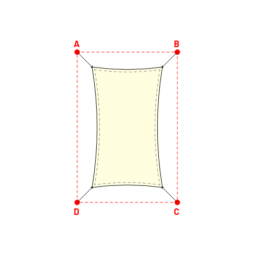 Voile d'ombrage rectangle en Soltis 96 - Toile d'ombrage haute performance Blanc Cassé 96-1103 - 1,40x2,40x1,40x2,40m