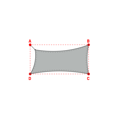 Voile d'ombrage rectangle en Soltis 96 - Toile d'ombrage haute performance Galet 96-2171 - 4,57x2,50x5,00x2,07m