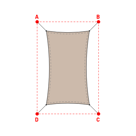 Voile d'ombrage rectangle en Soltis 96 - Toile d'ombrage haute performance Sandy beige 96-2135 - 1,40x2,40x1,40x2,40m